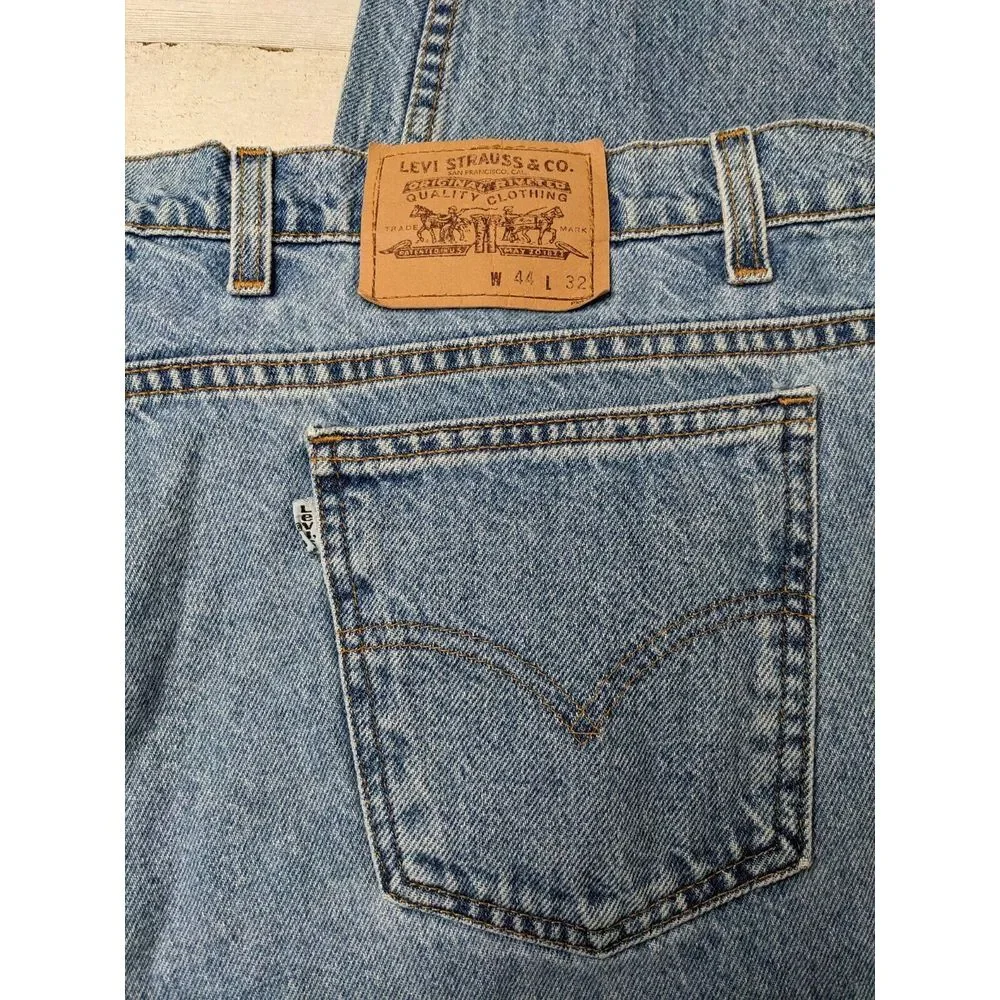 Vintage 1980-90s Levi's Blue Denim‎ White Tab #575 Made in USA 44x32 High Rise